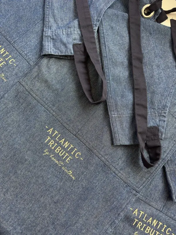 Embroidered apron for the Atlantic Tribute restaurant at The Cliff Bay