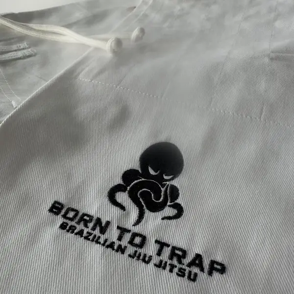 Embroidered jiu-jitsu gi for Born To Trap BJJ